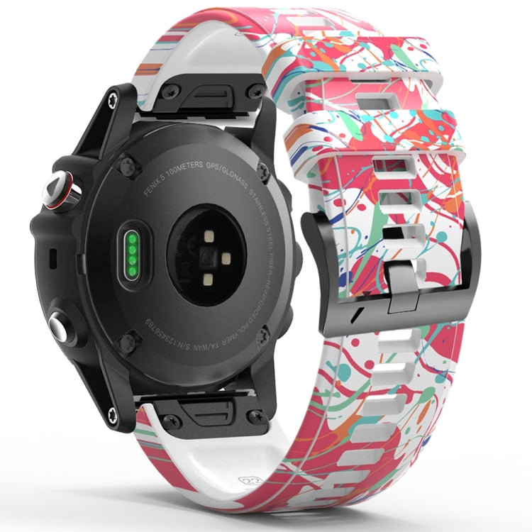 For Garmin Forerunner 965 / 955 / 945 / 935 Printing Quick Release Silicone Watch Band(Graffiti)