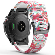 For Garmin Forerunner 965 / 955 / 945 / 935 Printing Quick Release Silicone Watch Band(Graffiti)