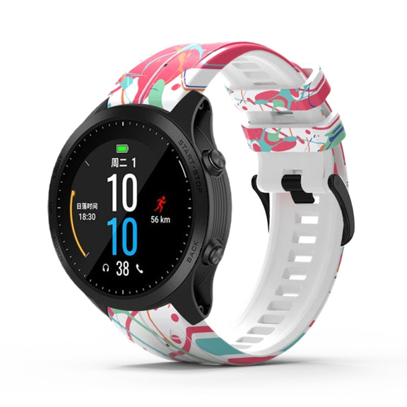 For Garmin Forerunner 965 / 955 / 945 / 935 Printing Quick Release Silicone Watch Band(Graffiti)
