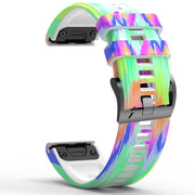 For Garmin Forerunner 965 / 955 / 945 / 935 Printing Quick Release Silicone Watch Band(Colorful)