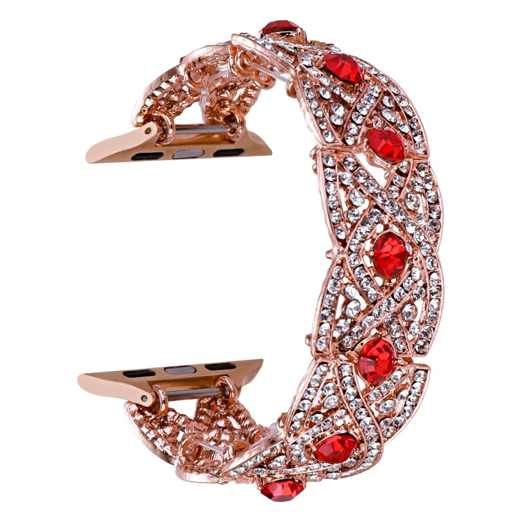 Diamonds Twist Metal Watch Band For Apple Watch 2 42mm(Rose Gold Red)