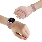 Diamonds Twist Metal Watch Band For Apple Watch 2 42mm(Rose Gold White)
