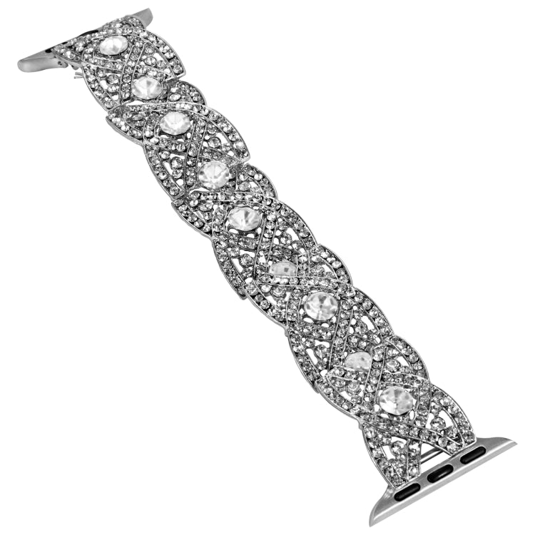 Diamonds Twist Metal Watch Band For Apple Watch 38mm(Silver)