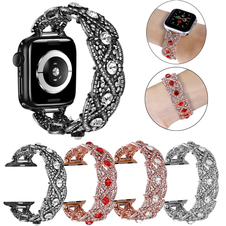 Diamonds Twist Metal Watch Band For Apple Watch 42mm(Silver)