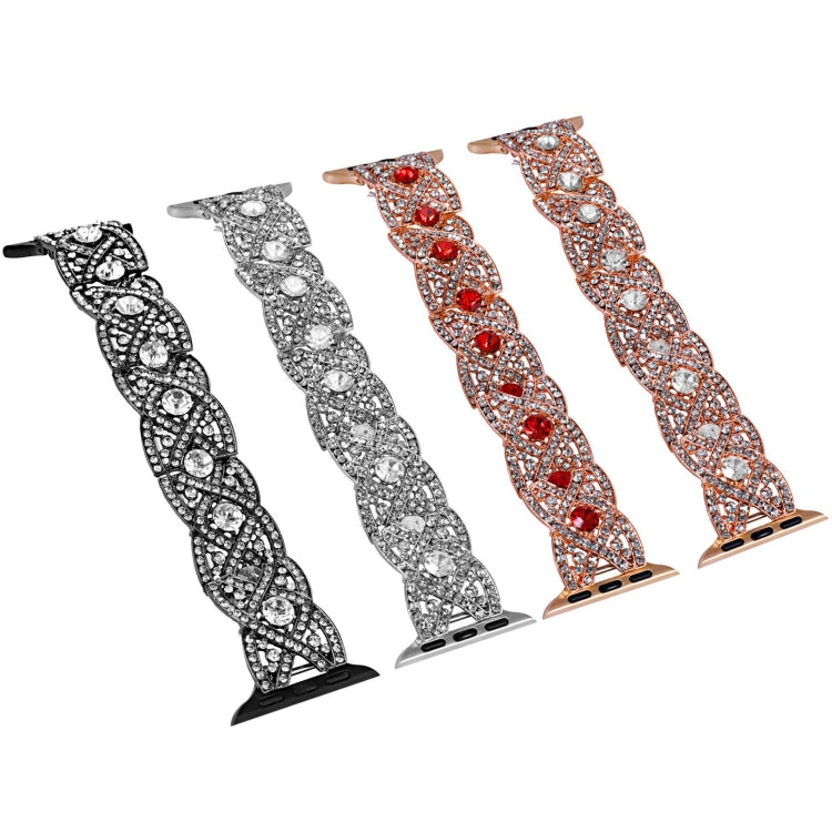 Diamonds Twist Metal Watch Band For Apple Watch 8 41mm(Silver)