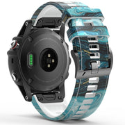 For Garmin  Tactix 7 Pro / Fenix 7X / 6X Pro Printing Quick Release Silicone Watch Band(Marble)