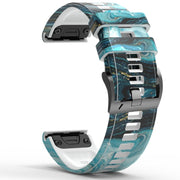 For Garmin  Tactix 7 Pro / Fenix 7X / 6X Pro Printing Quick Release Silicone Watch Band(Marble)