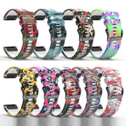 For Garmin  Tactix 7 Pro / Fenix 7X / 6X Pro Printing Quick Release Silicone Watch Band(Marble)
