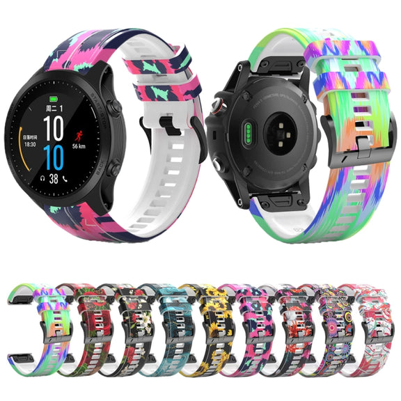For Garmin  Tactix 7 Pro / Fenix 7X / 6X Pro Printing Quick Release Silicone Watch Band(Marble)