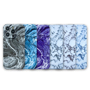 For iPhone 13 Pro Marble Pattern Phone Case(Purple White)