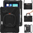 For Xiaomi Pad 6 / 6 Pro Silicone Hybrid PC Tablet Case with Holder & Shoulder Strap(Black) -  by PMC TechLife | Online Shopping South Africa | PMC TechLife