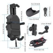 WUPP CS-1848B1 15W Motorcycle Wireless Fast Charging Phone Navigation Holder, Style:Rearview Mirror Type
