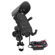 WUPP CS-1848B2 15W Motorcycle Wireless Fast Charging Phone Navigation Holder, Style:Handlebars