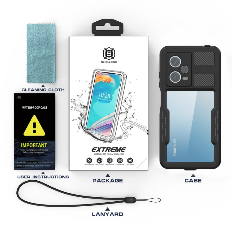 For Xiaomi Redmi Note 12 Pro 5G Global RedPepper IP68 Life Water-resistant Phone Case(Black)