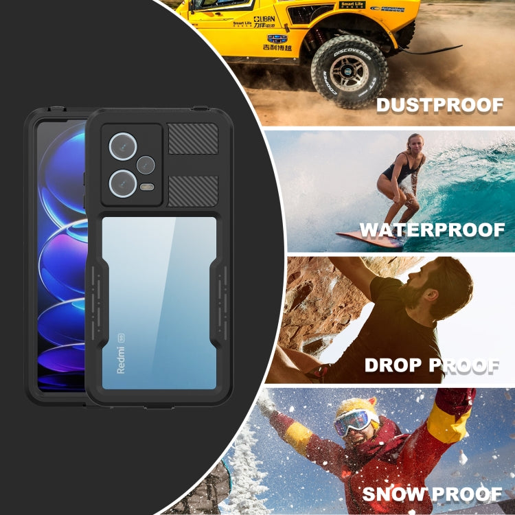 For Xiaomi Redmi Note 12 Pro 5G Global RedPepper IP68 Life Water-resistant Phone Case(Black)