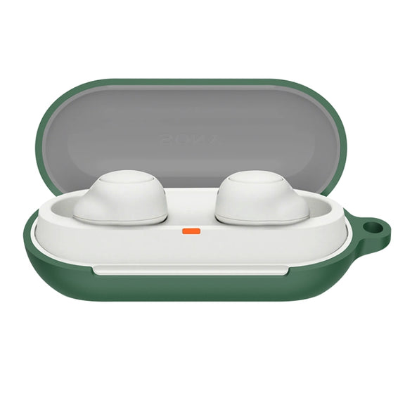 For Sony WF-C700N Bluetooth Earphone Silicone Protective Case(Dark Green)