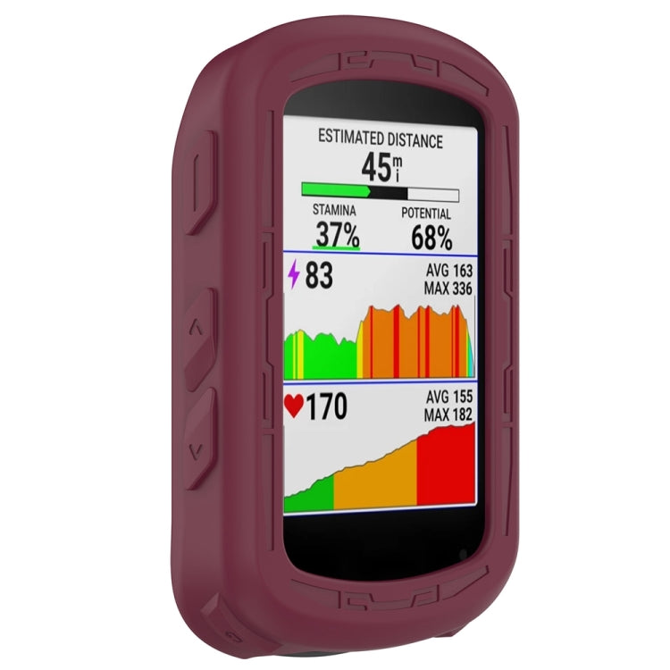 For Garmin Edge 840 / Edge 540 Stopwatch Armor Silicone Protective Case(Wine Red)