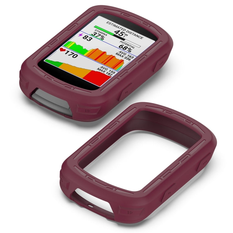 For Garmin Edge 840 / Edge 540 Stopwatch Armor Silicone Protective Case(Wine Red)