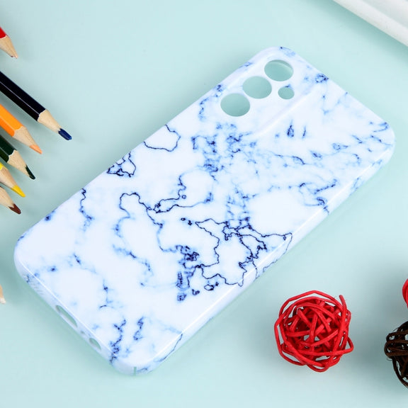 For Samsung Galaxy S22+ 5G Marble Pattern Phone Case(Blue White)