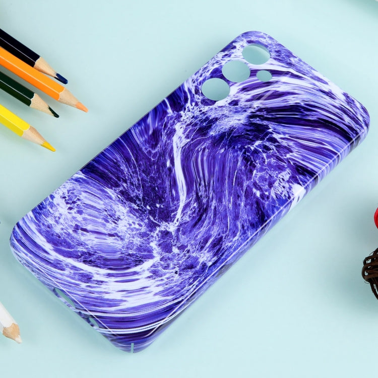 For Samsung Galaxy A14 Marble Pattern Phone Case(Purple White)