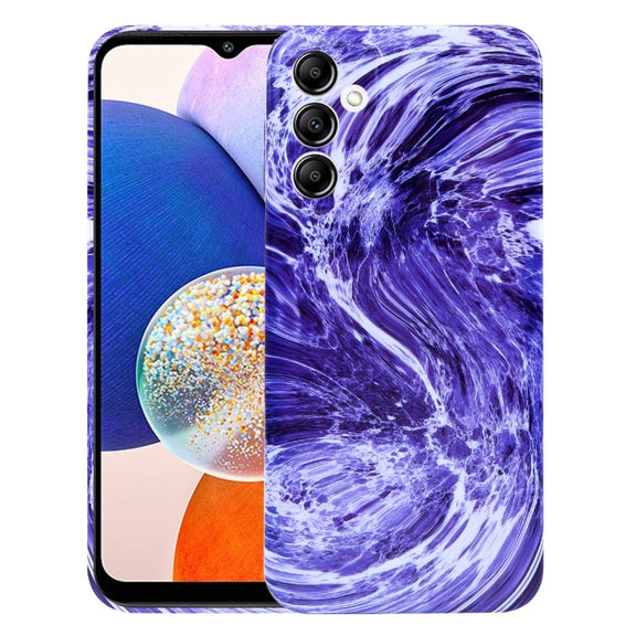 For Samsung Galaxy A14 Marble Pattern Phone Case(Purple White)