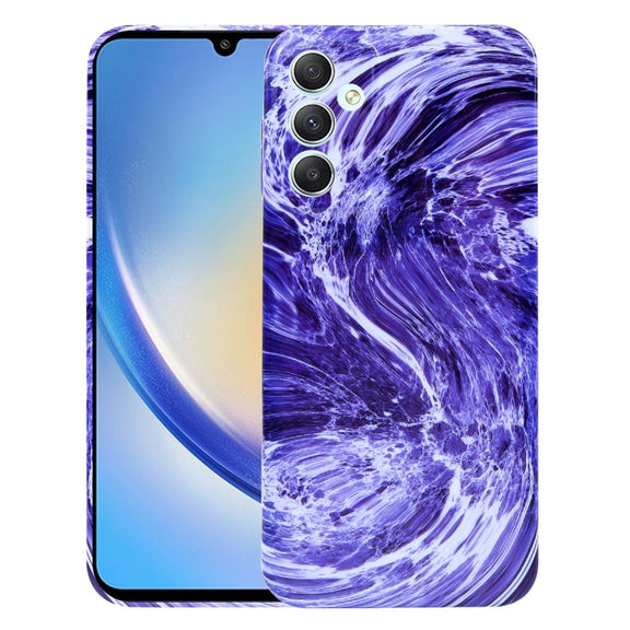 For Samsung Galaxy A34 Marble Pattern Phone Case(Purple White)