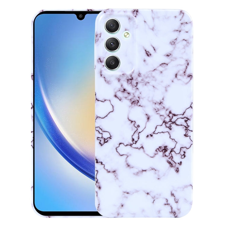 For Samsung Galaxy A34 Marble Pattern Phone Case(Red White)