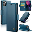 For iPhone 14 Plus CaseMe 023 Butterfly Buckle Litchi Texture RFID Anti-theft Leather Phone Case(Blue) - iPhone 14 Plus Cases by CaseMe | Online Shopping South Africa | PMC TechLife | Buy Now Pay Later Mobicred