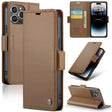 For iPhone 14 Pro CaseMe 023 Butterfly Buckle Litchi Texture RFID Anti-theft Leather Phone Case(Brown) - iPhone 14 Pro Cases by CaseMe | Online Shopping South Africa | PMC TechLife | Buy Now Pay Later Mobicred