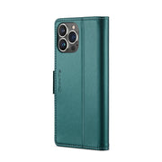 For iPhone 14 Pro CaseMe 023 Butterfly Buckle Litchi Texture RFID Anti-theft Leather Phone Case(Pearly Blue)