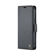 For iPhone 14 Pro Max CaseMe 023 Butterfly Buckle Litchi Texture RFID Anti-theft Leather Phone Case(Black)
