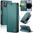 For iPhone 14 Pro Max CaseMe 023 Butterfly Buckle Litchi Texture RFID Anti-theft Leather Phone Case(Pearly Blue) - iPhone 14 Pro Max Cases by CaseMe | Online Shopping South Africa | PMC TechLife