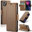 For iPhone 13 mini CaseMe 023 Butterfly Buckle Litchi Texture RFID Anti-theft Leather Phone Case(Brown) - iPhone 13 mini Cases by CaseMe | Online Shopping South Africa | PMC TechLife | Buy Now Pay Later Mobicred