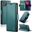 For iPhone 13 mini CaseMe 023 Butterfly Buckle Litchi Texture RFID Anti-theft Leather Phone Case(Pearly Blue) - iPhone 13 mini Cases by CaseMe | Online Shopping South Africa | PMC TechLife | Buy Now Pay Later Mobicred