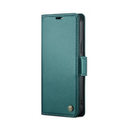For iPhone 12 Pro Max CaseMe 023 Butterfly Buckle Litchi Texture RFID Anti-theft Leather Phone Case(Pearly Blue)
