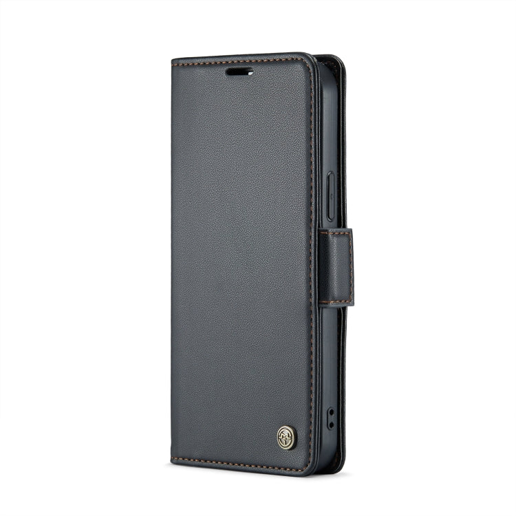For iPhone 12 mini CaseMe 023 Butterfly Buckle Litchi Texture RFID Anti-theft Leather Phone Case(Black)