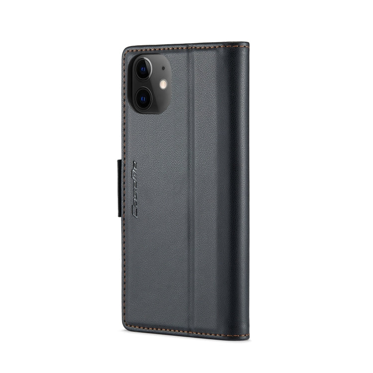 For iPhone 12 mini CaseMe 023 Butterfly Buckle Litchi Texture RFID Anti-theft Leather Phone Case(Black)
