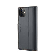 For iPhone 12 mini CaseMe 023 Butterfly Buckle Litchi Texture RFID Anti-theft Leather Phone Case(Black)