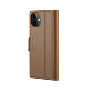 For iPhone 12 mini CaseMe 023 Butterfly Buckle Litchi Texture RFID Anti-theft Leather Phone Case(Brown)