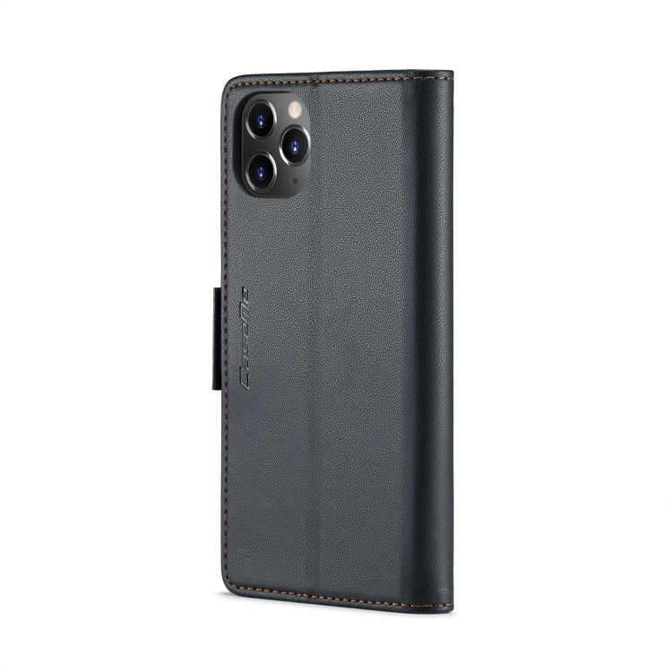 For iPhone 11 Pro CaseMe 023 Butterfly Buckle Litchi Texture RFID Anti-theft Leather Phone Case(Black)