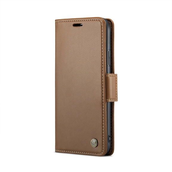 For iPhone 11 Pro CaseMe 023 Butterfly Buckle Litchi Texture RFID Anti-theft Leather Phone Case(Brown)