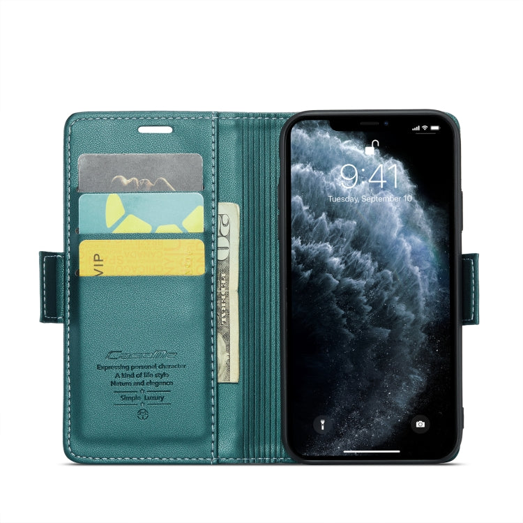 For iPhone 11 Pro CaseMe 023 Butterfly Buckle Litchi Texture RFID Anti-theft Leather Phone Case(Pearly Blue)