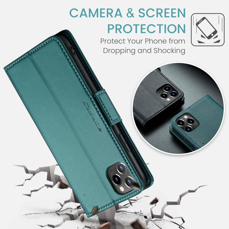For iPhone 11 Pro CaseMe 023 Butterfly Buckle Litchi Texture RFID Anti-theft Leather Phone Case(Pearly Blue)