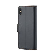For iPhone XS Max CaseMe 023 Butterfly Buckle Litchi Texture RFID Anti-theft Leather Phone Case(Black)