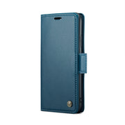 For iPhone XS Max CaseMe 023 Butterfly Buckle Litchi Texture RFID Anti-theft Leather Phone Case(Blue)