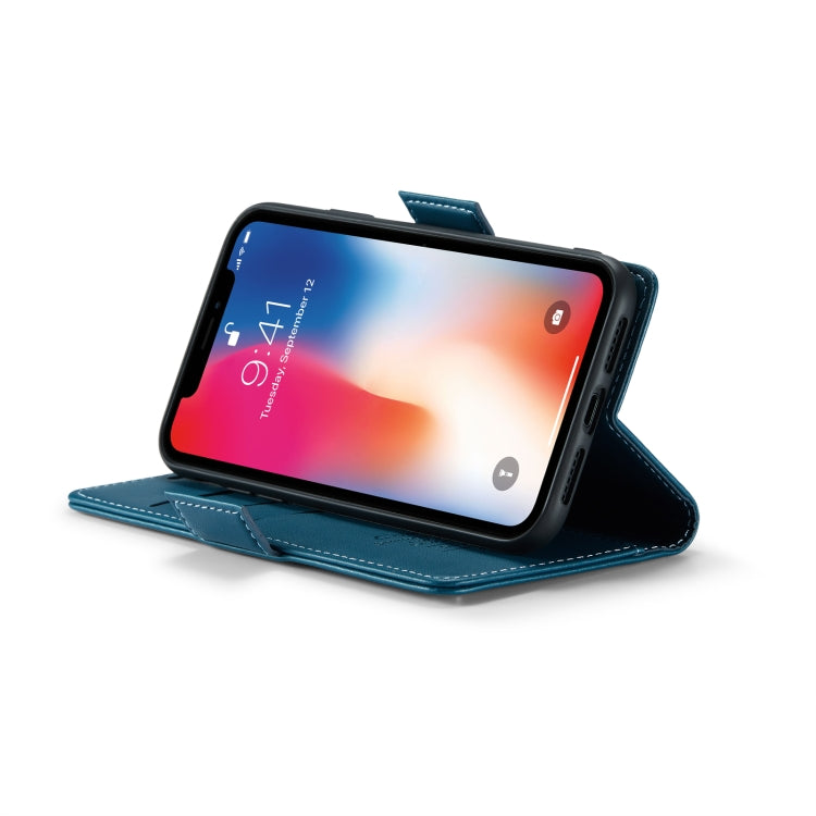 For iPhone XS Max CaseMe 023 Butterfly Buckle Litchi Texture RFID Anti-theft Leather Phone Case(Blue)