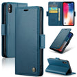 For iPhone XS CaseMe 023 Butterfly Buckle Litchi Texture RFID Anti-theft Leather Phone Case(Blue) - More iPhone Cases by CaseMe | Online Shopping South Africa | PMC TechLife