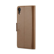 For iPhone XR CaseMe 023 Butterfly Buckle Litchi Texture RFID Anti-theft Leather Phone Case(Brown)