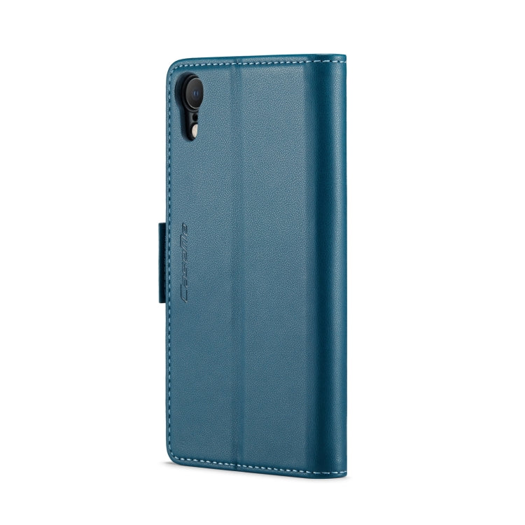 For iPhone XR CaseMe 023 Butterfly Buckle Litchi Texture RFID Anti-theft Leather Phone Case(Blue)
