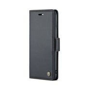 For iPhone 6 Plus/7 Plus/8 Plus CaseMe 023 Butterfly Buckle Litchi Texture RFID Anti-theft Leather Phone Case(Black)
